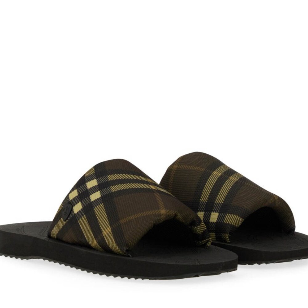 Burberry Men's MF Trek Slide Sandal, Olive Green check, Sizes 45 - Picture 7 of 11